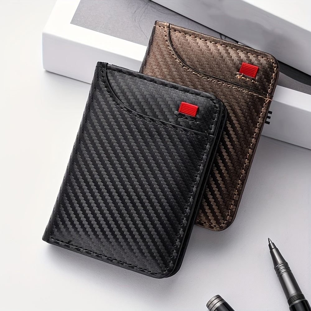 Portefeuille homme carbone ultra-mince, 11,1 x 8 x 1,2 cm