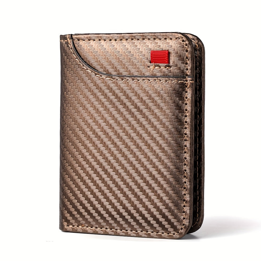 Portefeuille homme carbone ultra-mince, 11,1 x 8 x 1,2 cm
