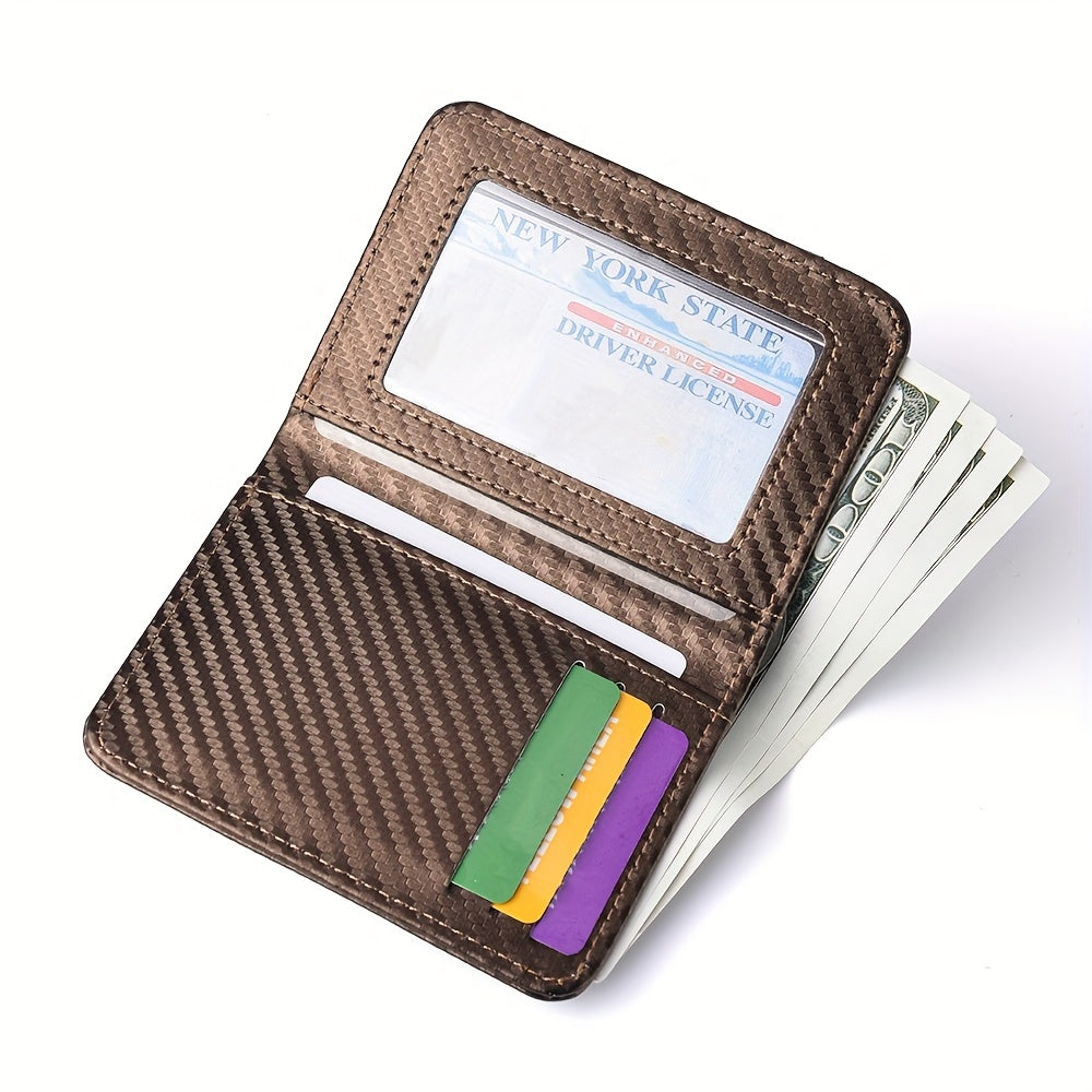 Portefeuille homme carbone ultra-mince, 11,1 x 8 x 1,2 cm