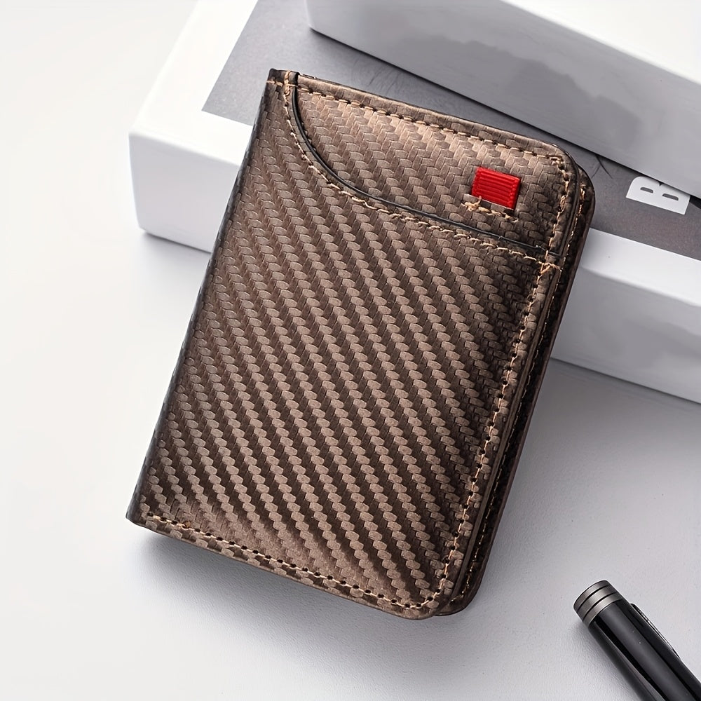 Portefeuille homme carbone ultra-mince, 11,1 x 8 x 1,2 cm