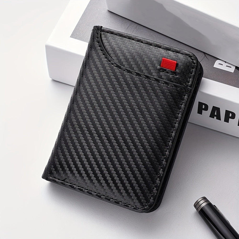 Portefeuille homme carbone ultra-mince, 11,1 x 8 x 1,2 cm