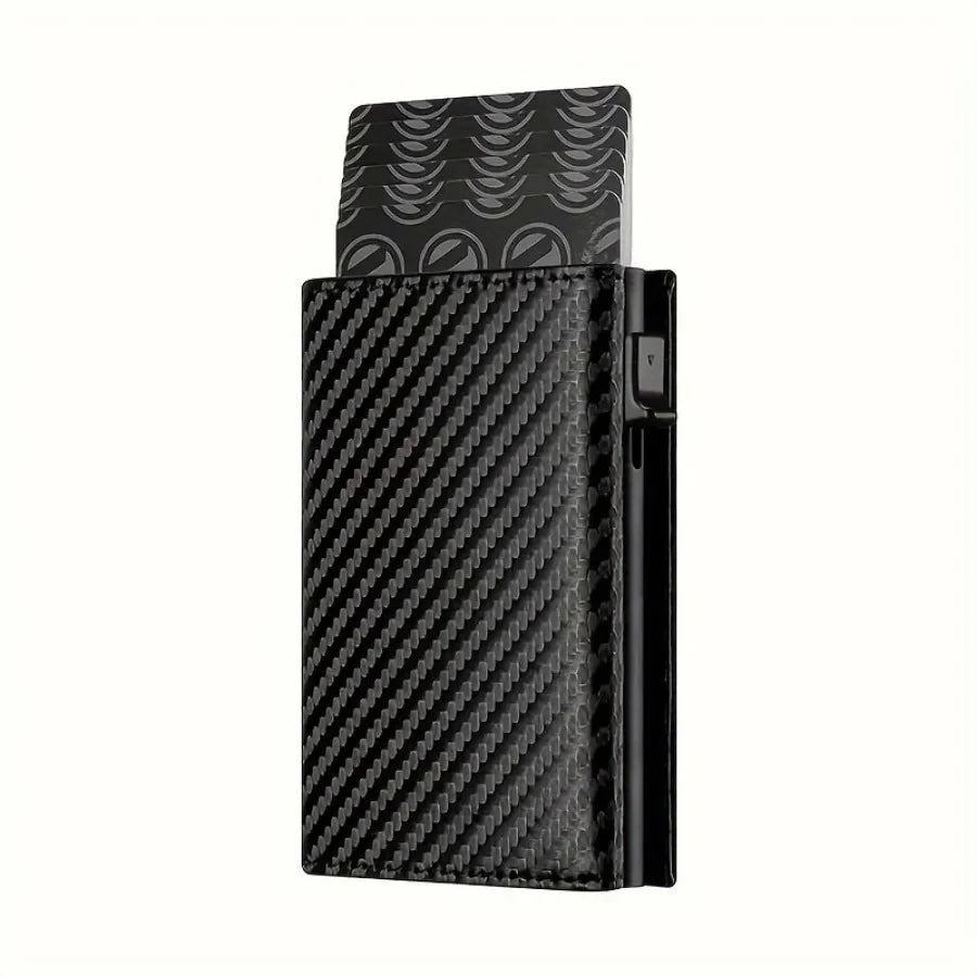 Portefeuille homme compact en PU avec porte-cartes automatique RFID et zip — photo 8