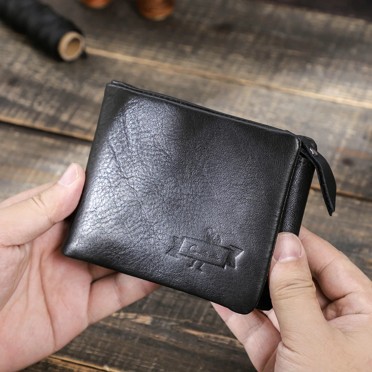 Portefeuille Trifold en Cuir Crazy Horse - Style Vintage & Sécurité Maximale — photo 1