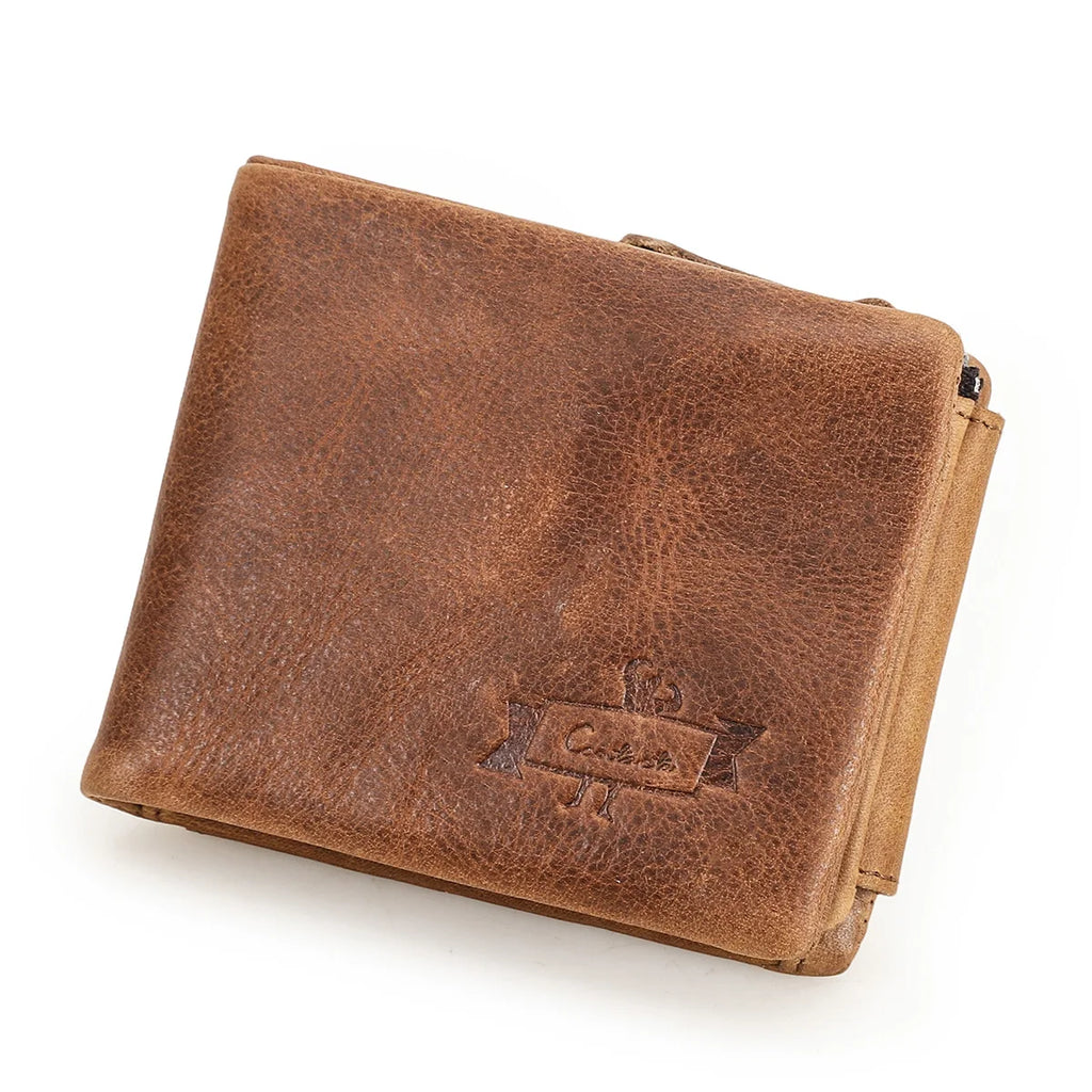 Portefeuille Trifold en Cuir Crazy Horse - Style Vintage & Sécurité Maximale — photo 3