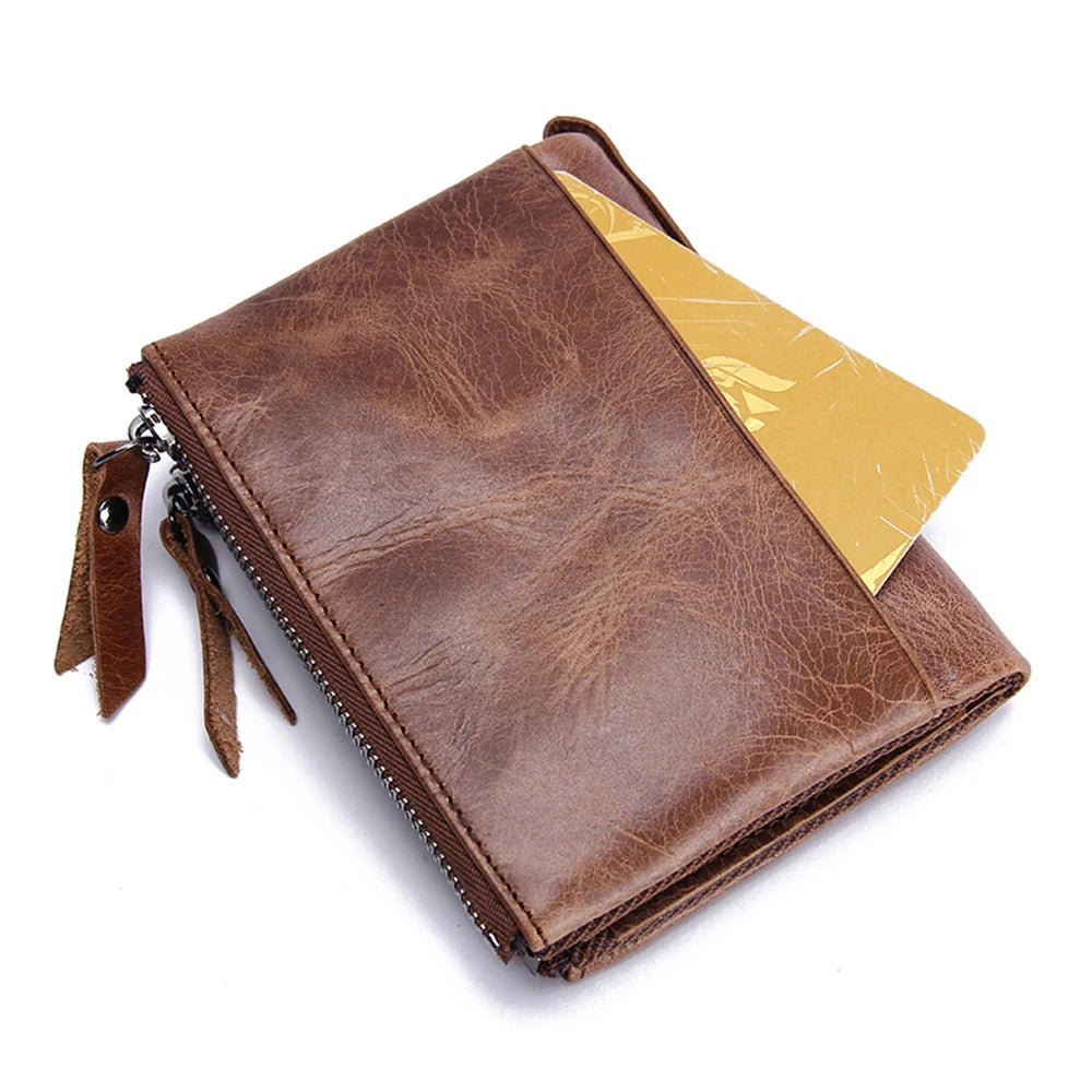 Portefeuille homme  en cuir de vachette Crazy Horse avec protection RFID — photo 1
