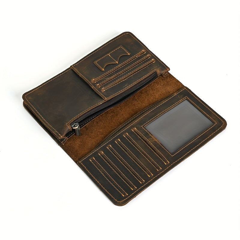 Portefeuille homme continental Crazy Horse, dix fentes cartes