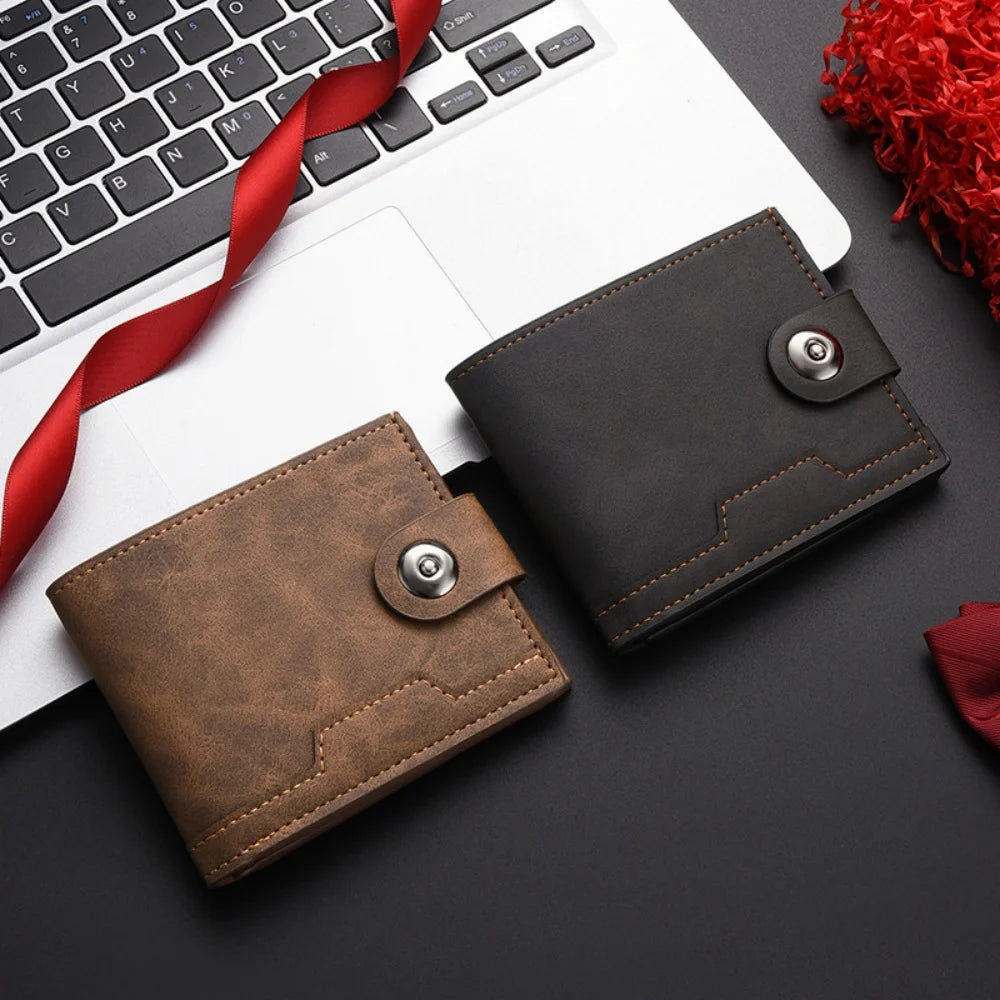 Portefeuille court en cuir PU pour homme avec porte-cartes et monnaie — photo 1