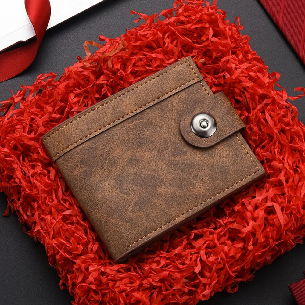 Portefeuille court en cuir PU pour homme avec porte-cartes et monnaie — photo 10
