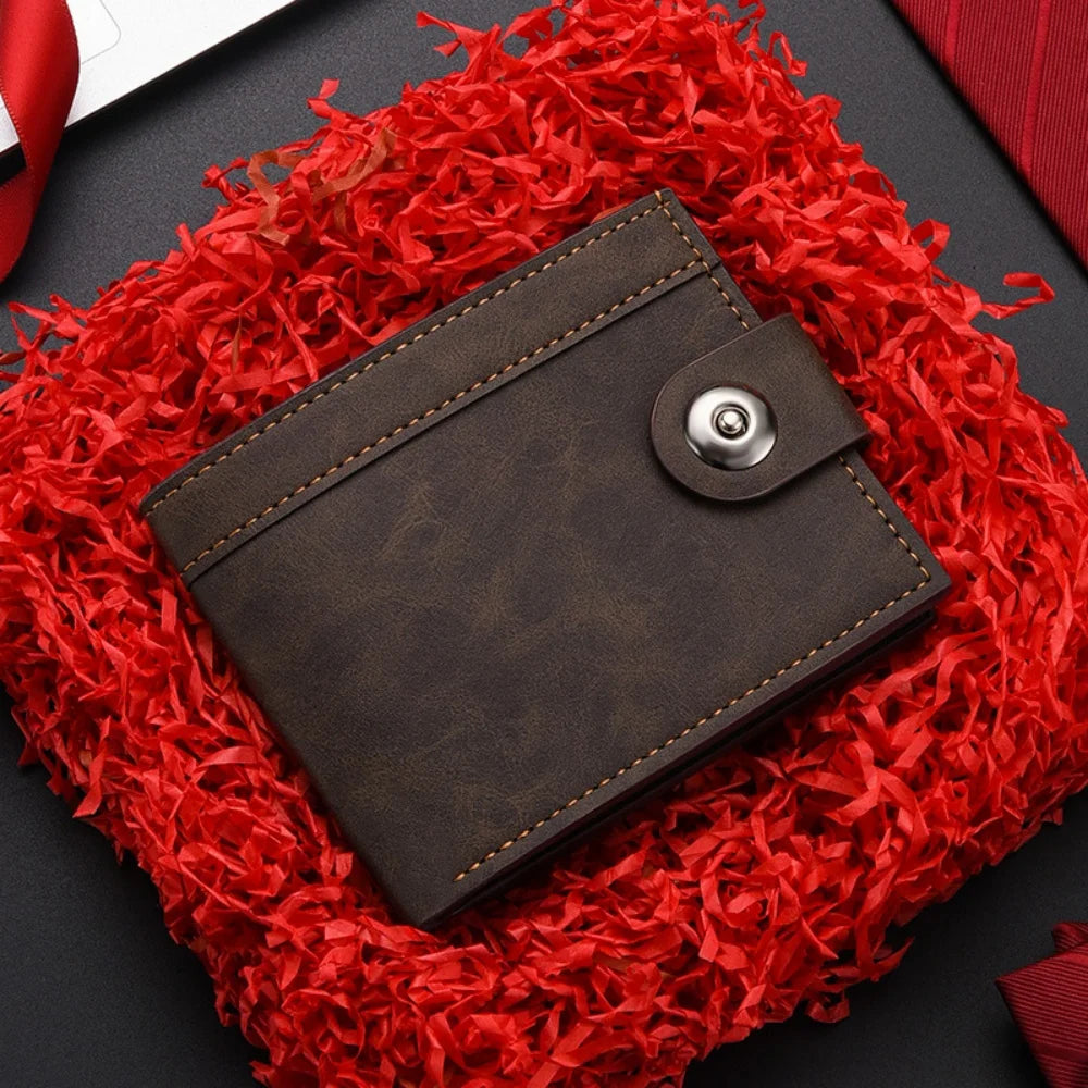 Portefeuille court en cuir PU pour homme avec porte-cartes et monnaie — photo 11