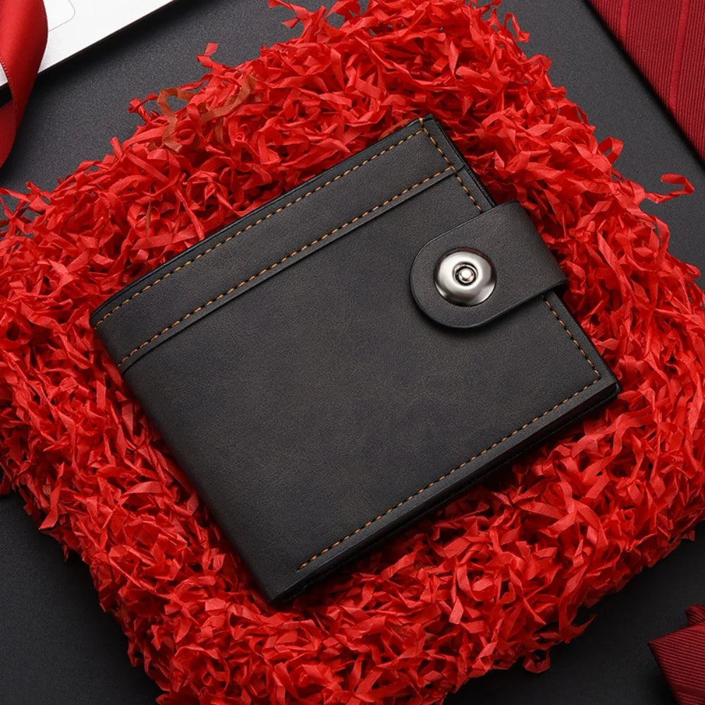 Portefeuille court en cuir PU pour homme avec porte-cartes et monnaie — photo 12