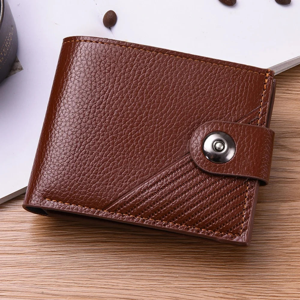 Portefeuille court en cuir PU pour homme avec porte-cartes et monnaie — photo 13