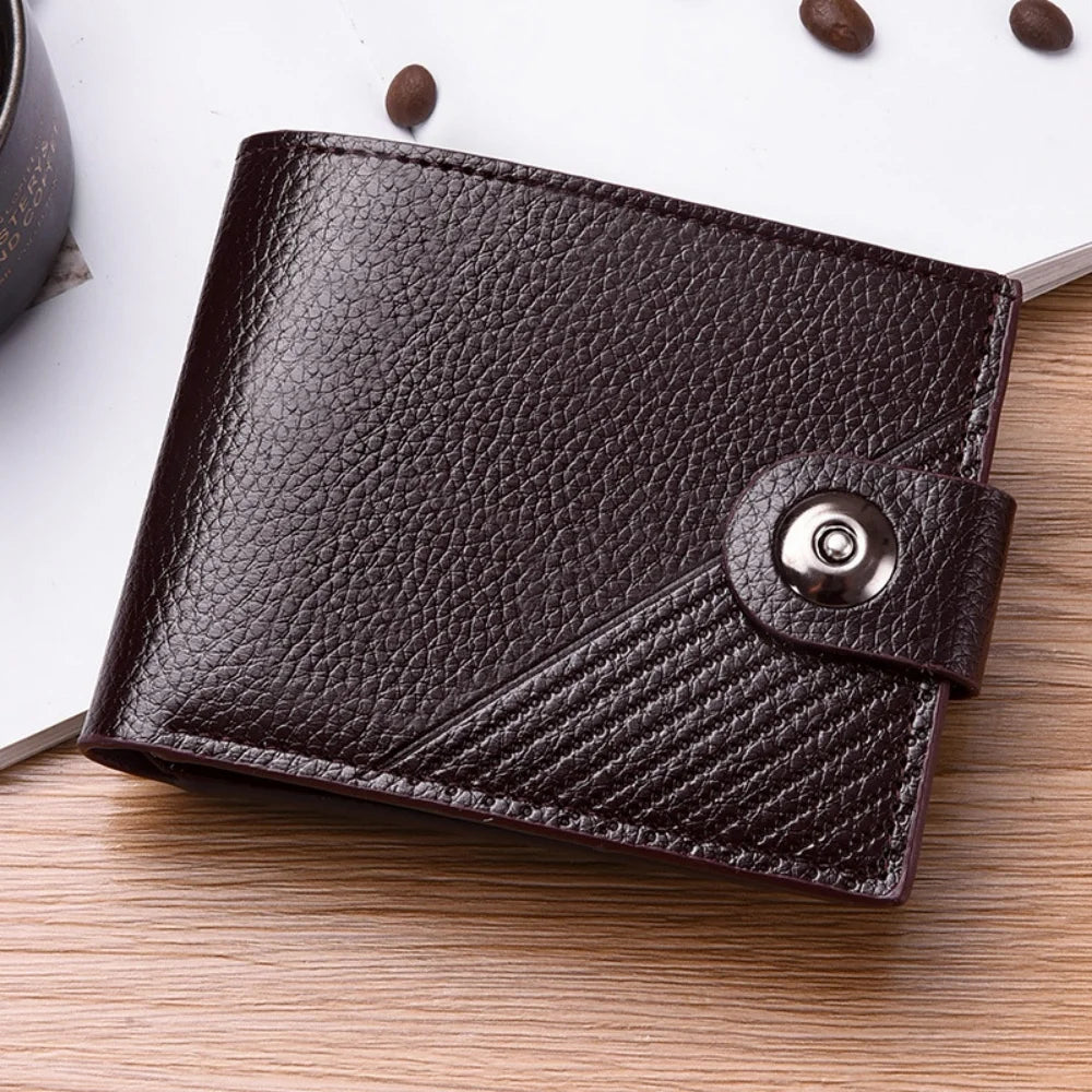 Portefeuille court en cuir PU pour homme avec porte-cartes et monnaie — photo 14