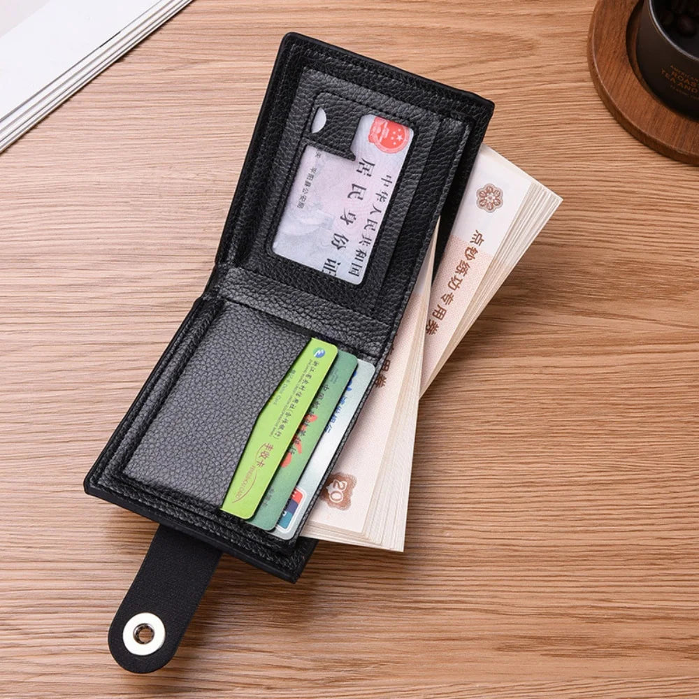 Portefeuille court en cuir PU pour homme avec porte-cartes et monnaie — photo 2