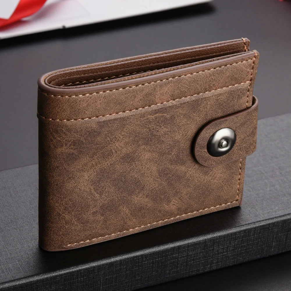 Portefeuille court en cuir PU pour homme avec porte-cartes et monnaie — photo 3
