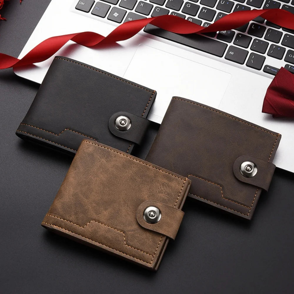 Portefeuille court en cuir PU pour homme avec porte-cartes et monnaie — photo 4
