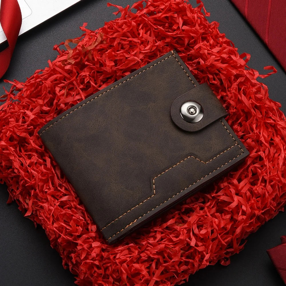 Portefeuille court en cuir PU pour homme avec porte-cartes et monnaie — photo 6