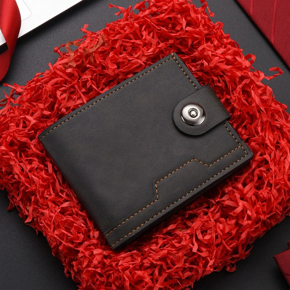 Portefeuille court en cuir PU pour homme avec porte-cartes et monnaie — photo 7