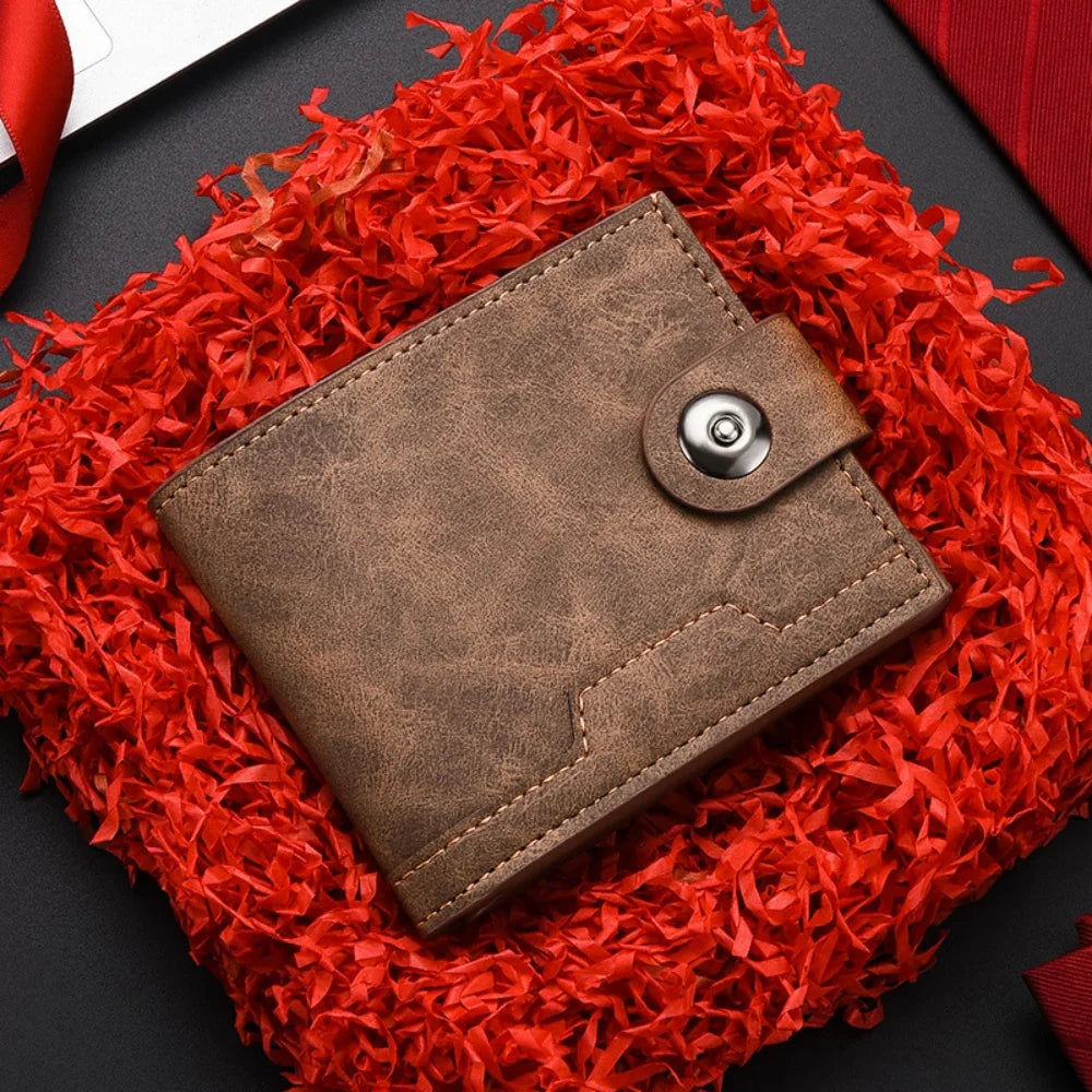 Portefeuille court en cuir PU pour homme avec porte-cartes et monnaie — photo 8