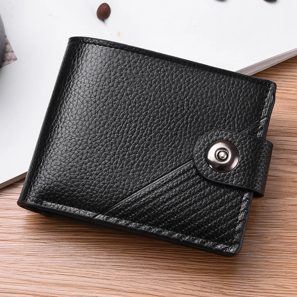 Portefeuille court en cuir PU pour homme avec porte-cartes et monnaie — photo 9