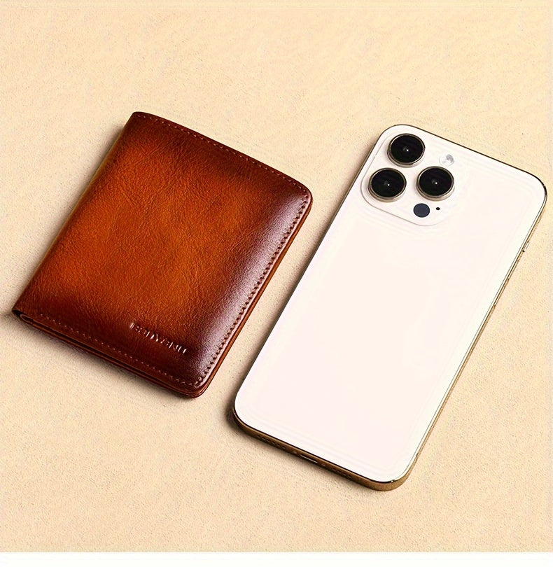Portefeuille homme 11 x 8,5 cm, permis et couche anti-RFID