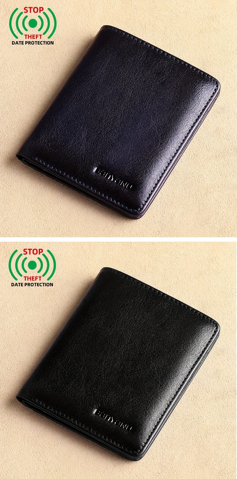 Portefeuille homme 11 x 8,5 cm, permis et couche anti-RFID