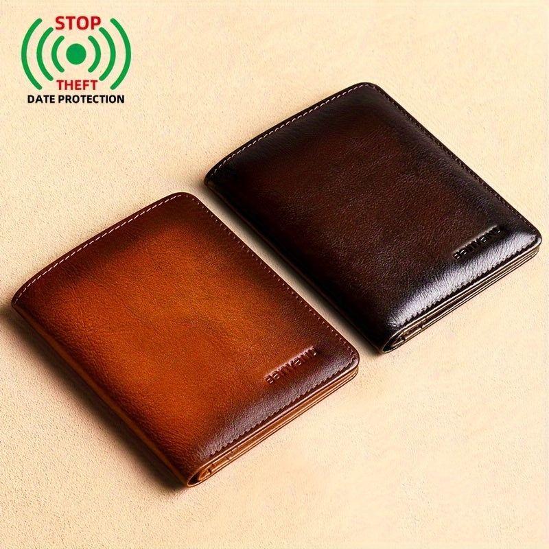 Portefeuille homme 11 x 8,5 cm, permis et couche anti-RFID