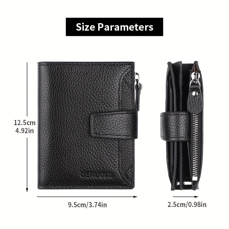 Portefeuille homme en cuir anti-RFID, 15 cartes et monnaie