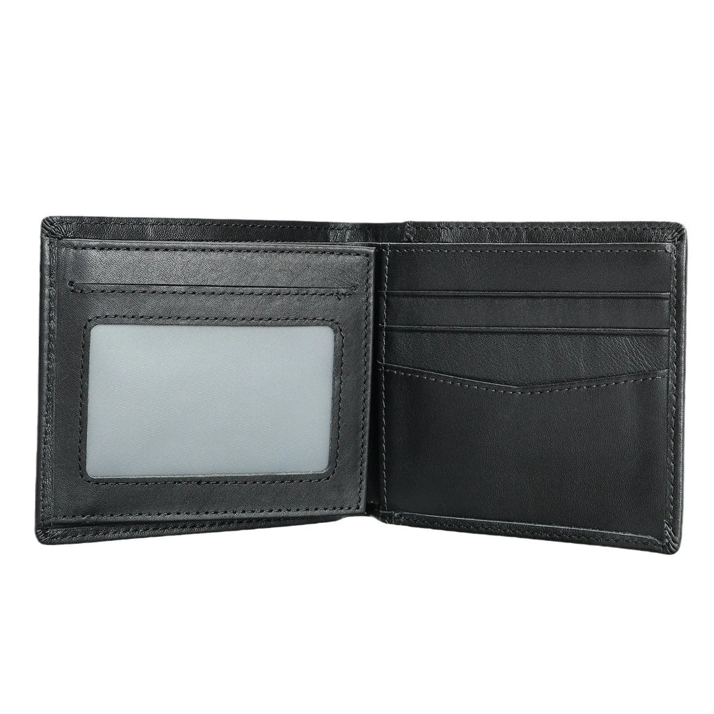 Portefeuille homme cuir véritable bifold vintage avec porte-cartes et clip à billets compact — photo 4