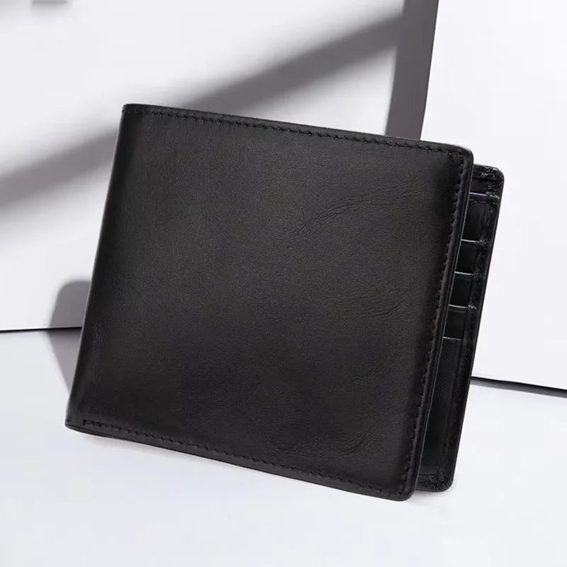 Portefeuille homme cuir véritable bifold compact avec porte-cartes et billets — photo 3 Image