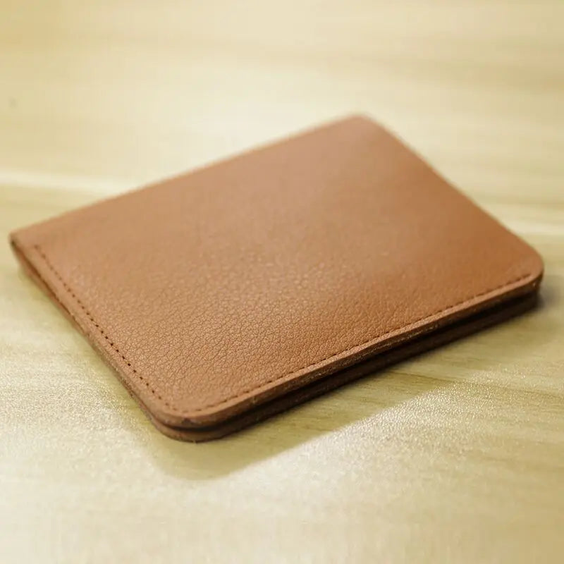 Portefeuille homme en cuir véritable compact et fin avec porte-cartes et compartiment billets — photo 10
