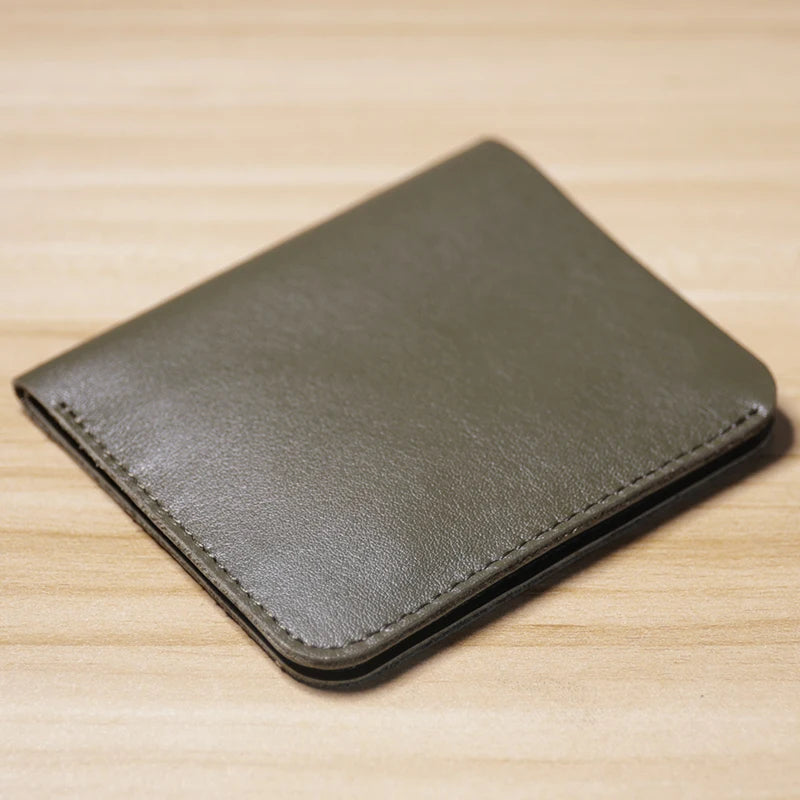 Portefeuille homme en cuir véritable compact et fin avec porte-cartes et compartiment billets — photo 13