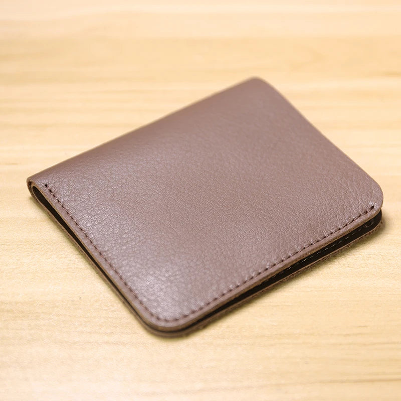 Portefeuille homme en cuir véritable compact et fin avec porte-cartes et compartiment billets — photo 14