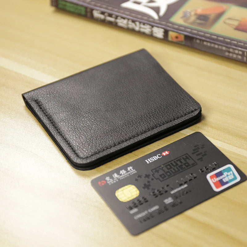 Portefeuille homme en cuir véritable compact et fin avec porte-cartes et compartiment billets — photo 3