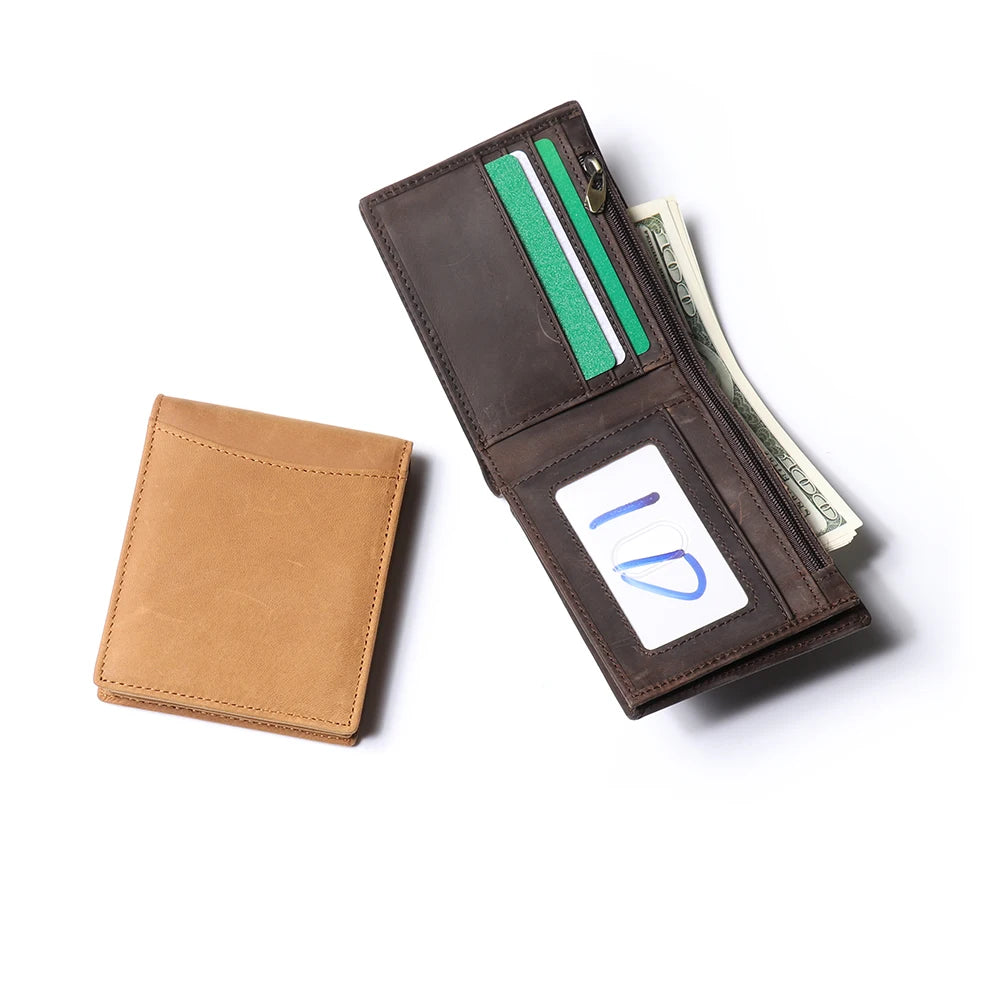 Portefeuille homme en cuir véritable avec pince à billets — photo 3
