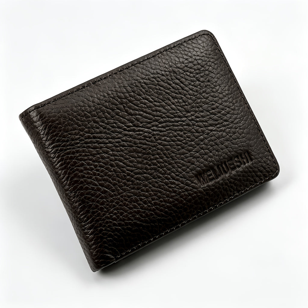 Portefeuille homme cuir grainé noir de 1,7 cm d'épaisseur