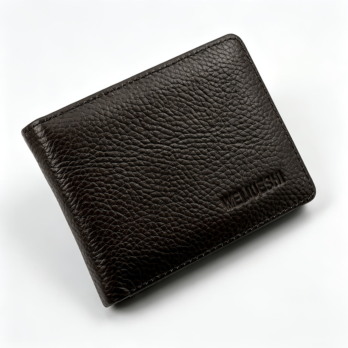 Portefeuille homme cuir grainé noir de 1,7 cm d'épaisseur