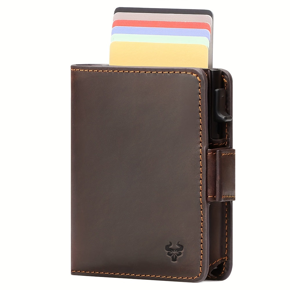 Portefeuille homme cuir pleine fleur, boîtier cartes éjectable