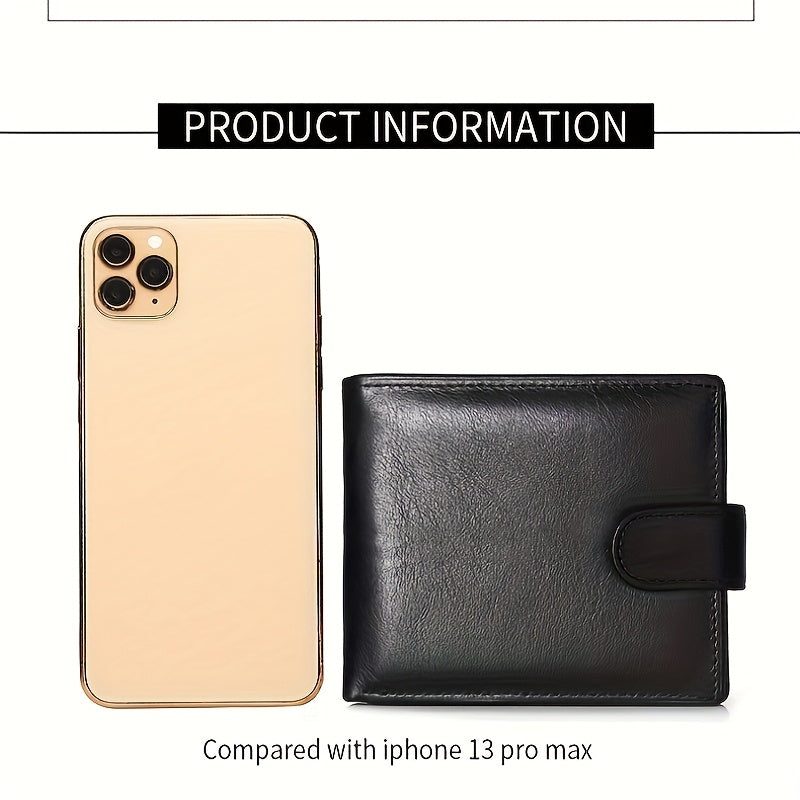 Portefeuille homme cuir première couche à patte pression