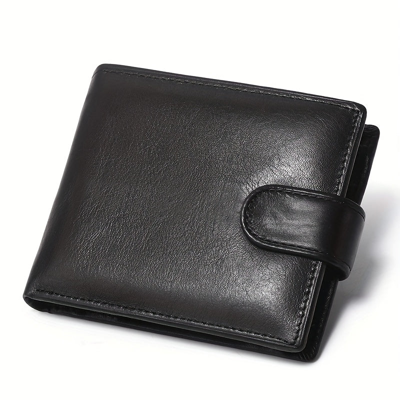 Portefeuille homme cuir première couche à patte pression