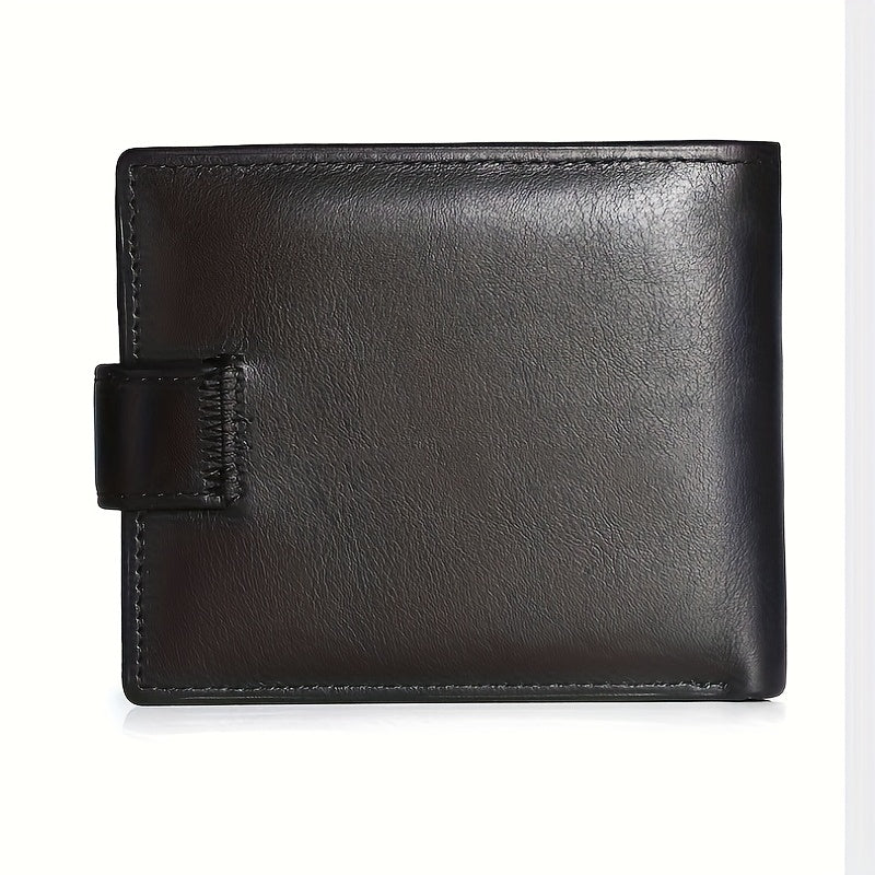 Portefeuille homme cuir première couche à patte pression