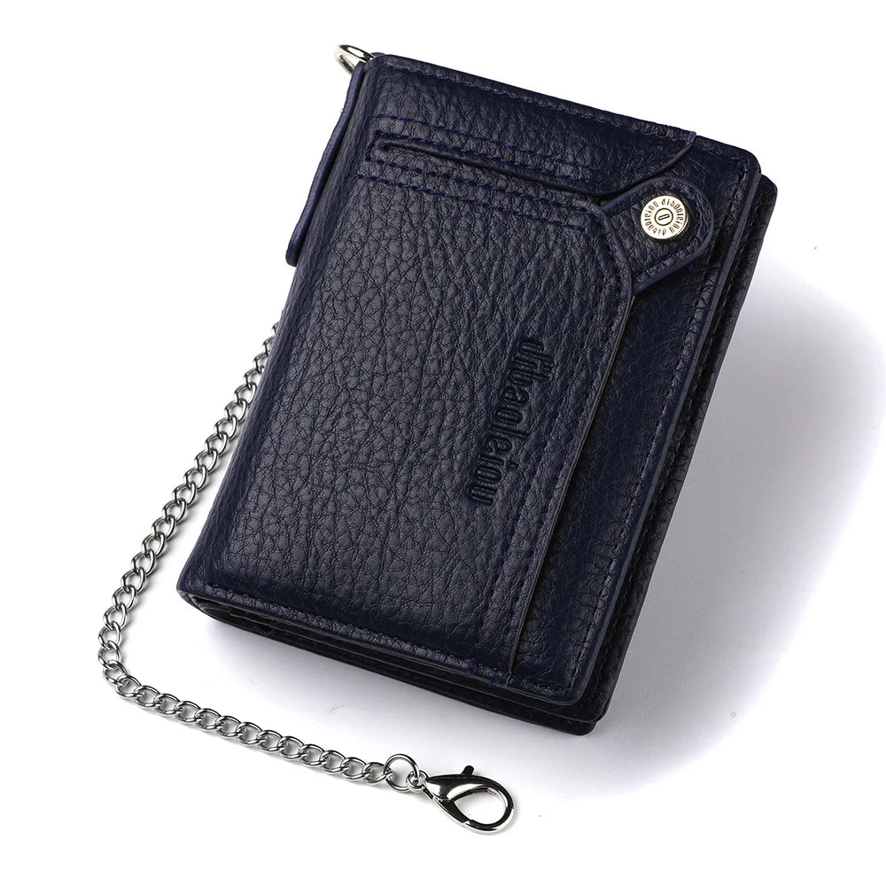 Portefeuille homme en cuir PU avec chaîne zippé grande capacité multifonction — photo 5