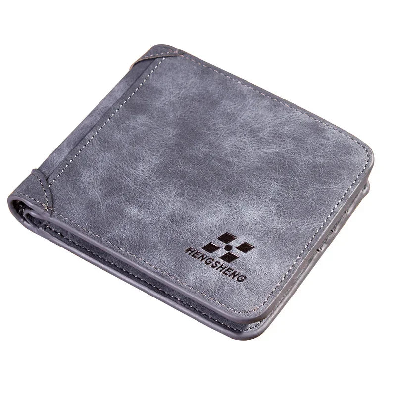 Portefeuille homme en cuir PU compact pliable avec porte-cartes et compartiment billets — photo 1