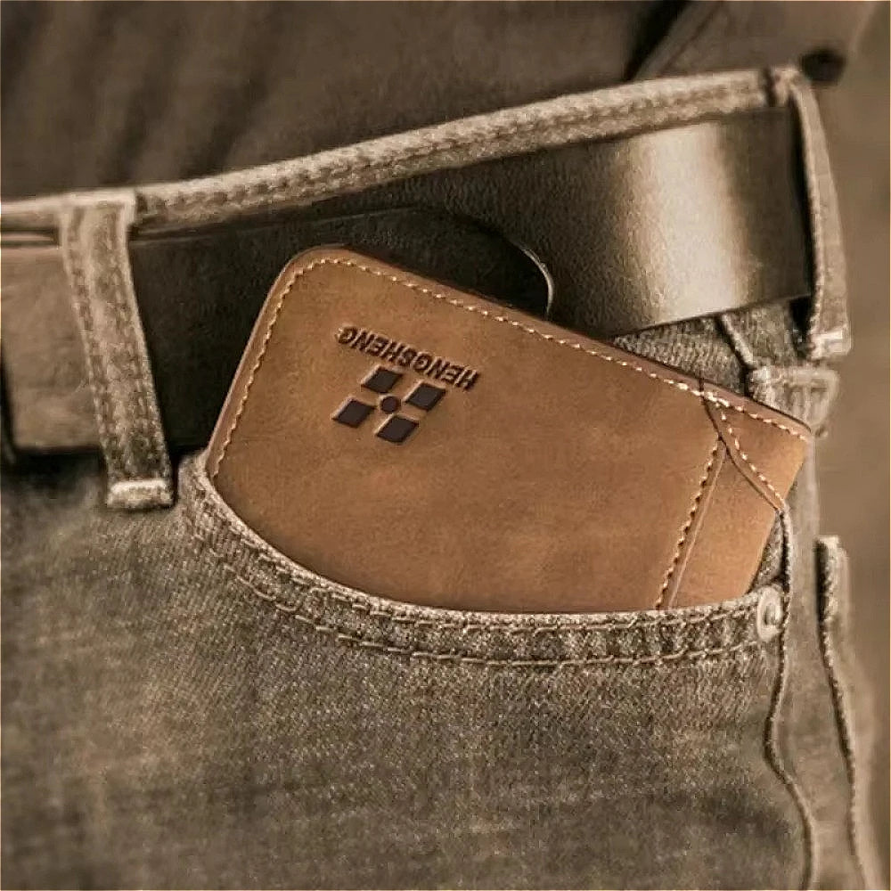 Portefeuille homme en cuir PU compact pliable avec porte-cartes et compartiment billets — photo 3
