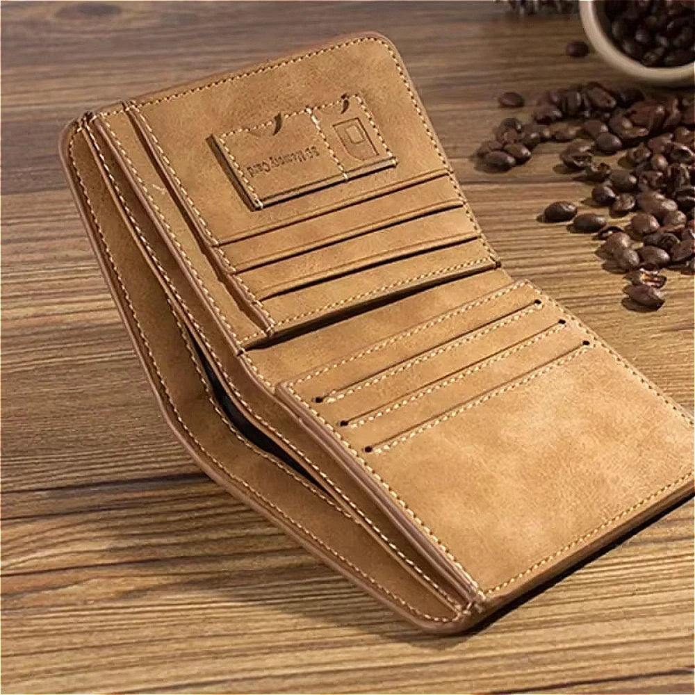Portefeuille homme en cuir PU compact pliable avec porte-cartes et compartiment billets — photo 5