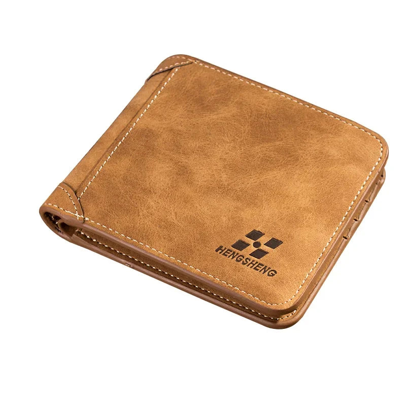 Portefeuille homme en cuir PU compact pliable avec porte-cartes et compartiment billets — photo 6