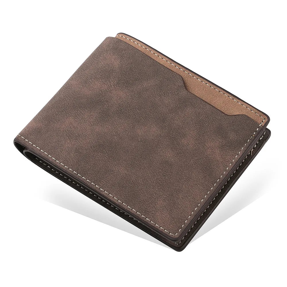 Portefeuille homme en cuir PU compact pliable avec porte-cartes et compartiment billets — photo 7