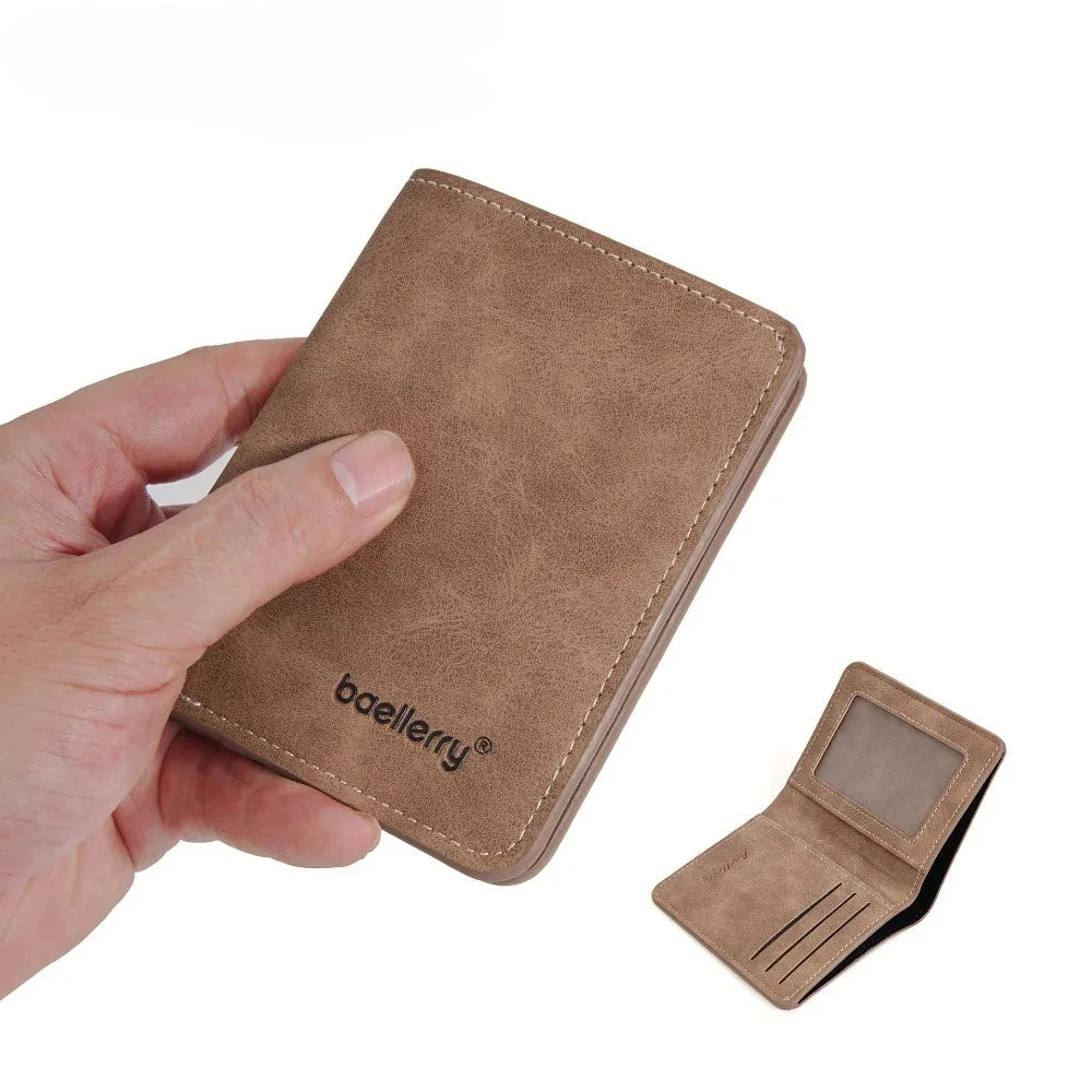 Portefeuille homme en cuir PU vintage avec compartiment zippé et porte-cartes - Style élégant — photo 4