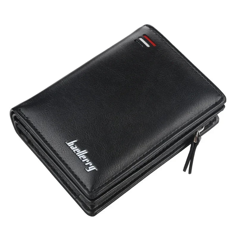 Portefeuille homme en cuir PU vintage avec compartiment zippé et porte-cartes - Style élégant — photo 5