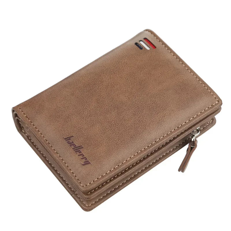 Portefeuille homme en cuir PU vintage avec compartiment zippé et porte-cartes - Style élégant — photo 6