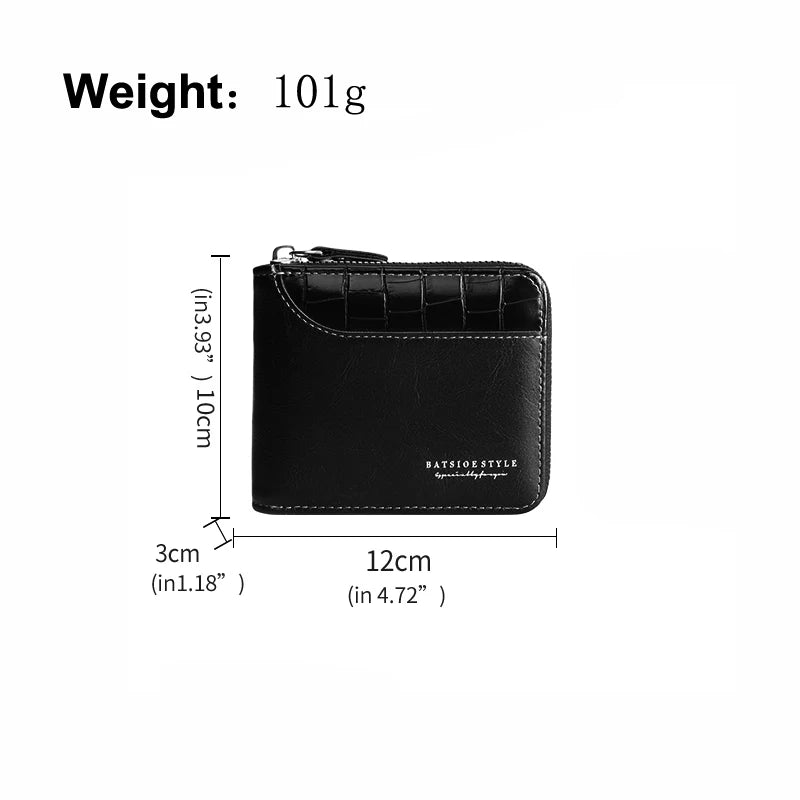 Portefeuille homme compact en cuir PU avec zip RFID et porte-cartes multifonction — photo 5